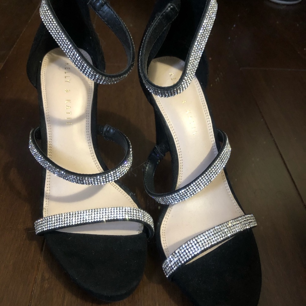 Rhinestone Black Sexy Heels